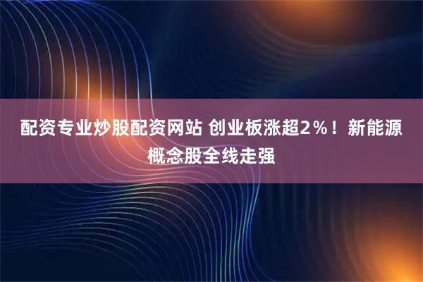 配资专业炒股配资网站 创业板涨超2％！新能源概念股全线走强